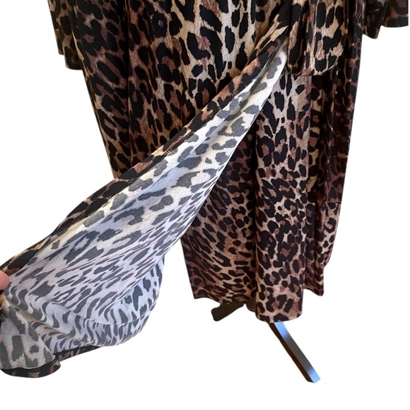 PLUS SIZE!!🔥SALE🔥LANE BRYANT LEOPARD ANIMAL PRINT JERSEY WRAP DRESS SZ 26/2 - Picture 10 of 12